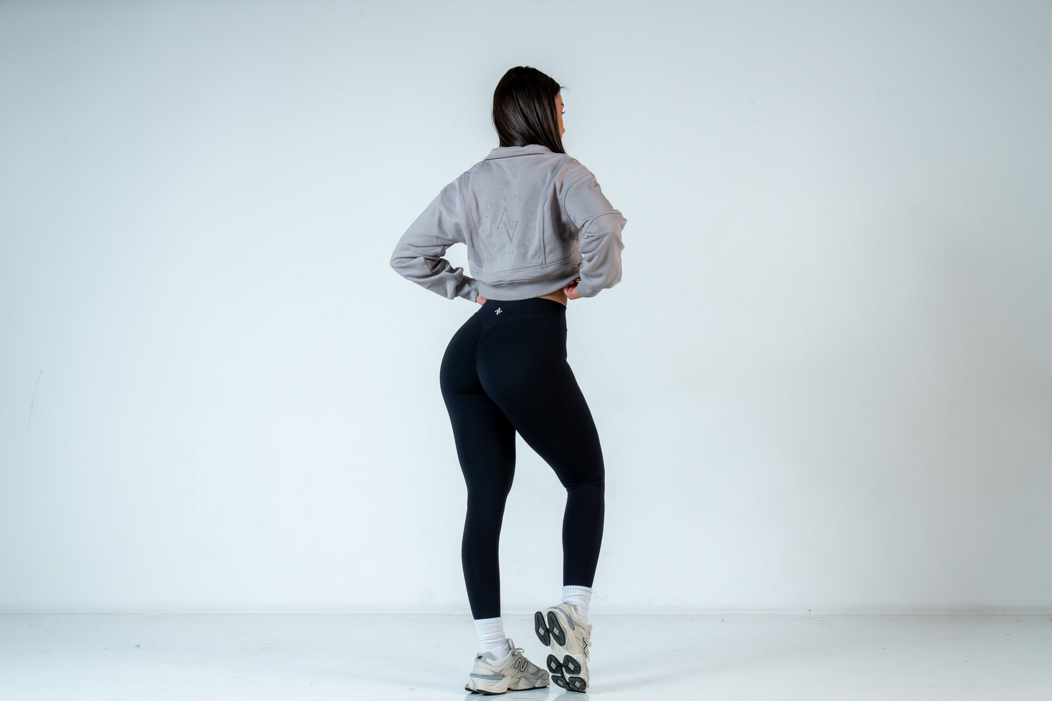 College Half-Zip Crop Jumper - Heavenly Lavender Grey