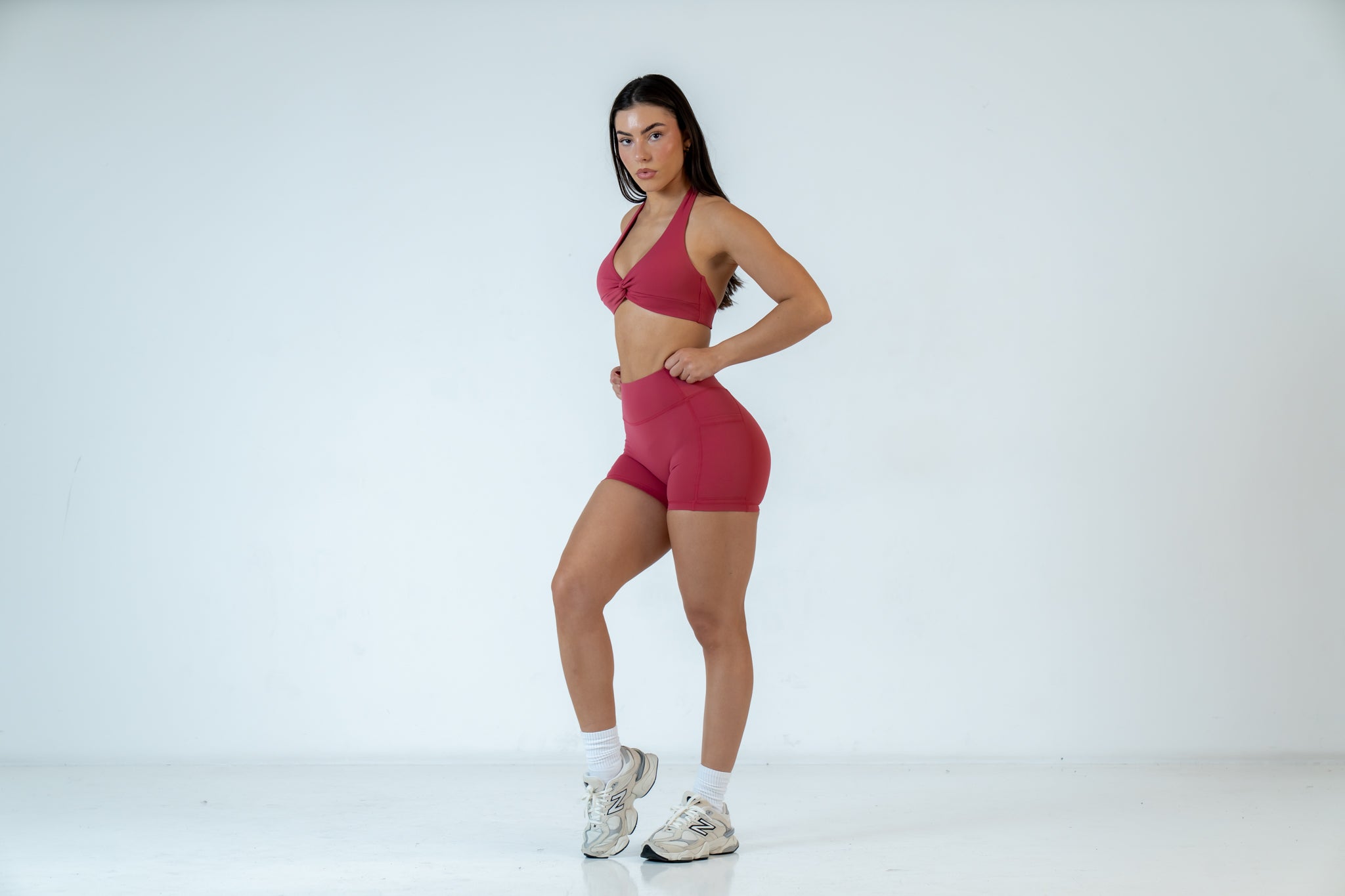 Watermelon Infinity Halter Neck Crop