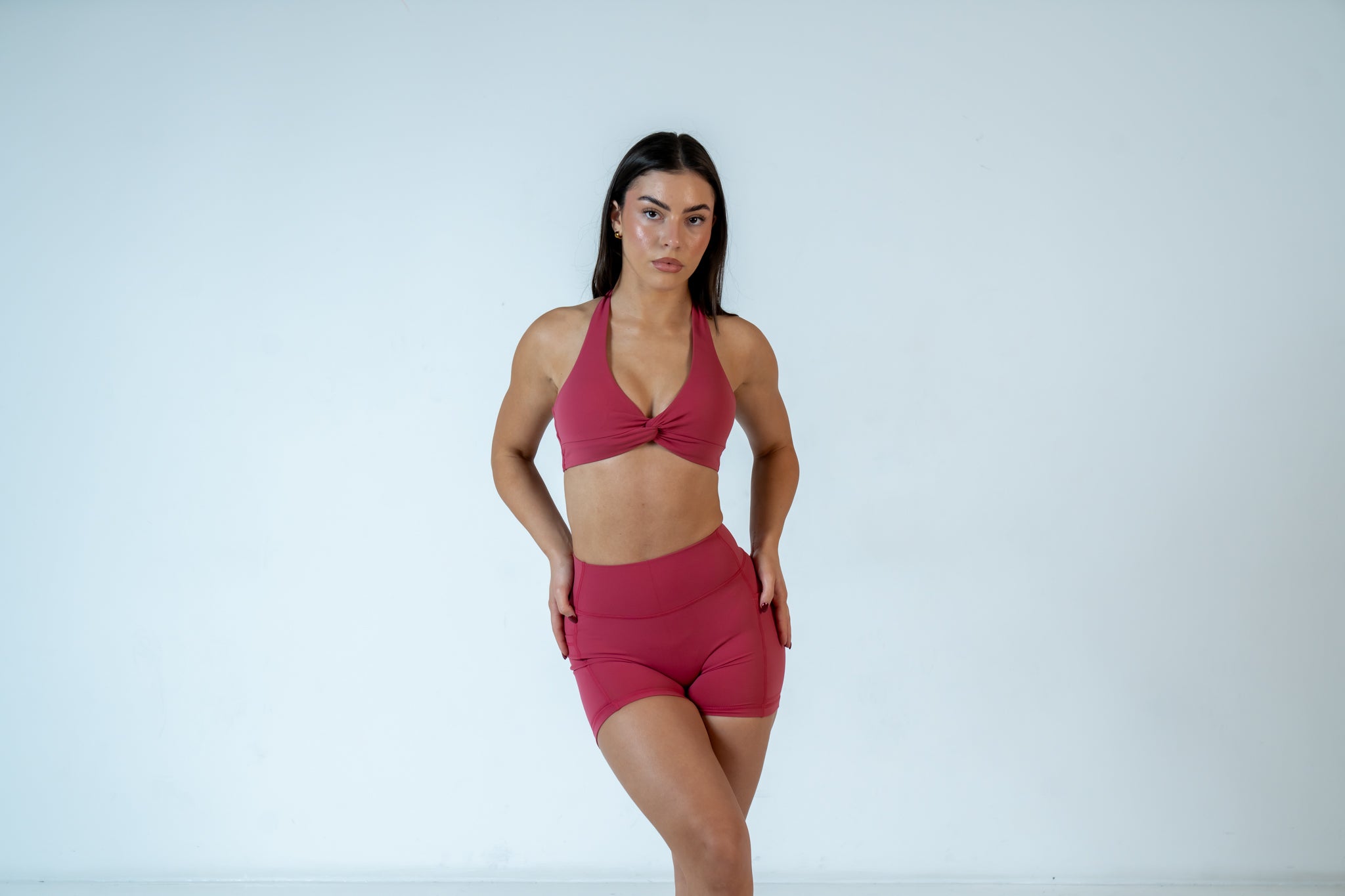 Watermelon Infinity Halter Neck Crop
