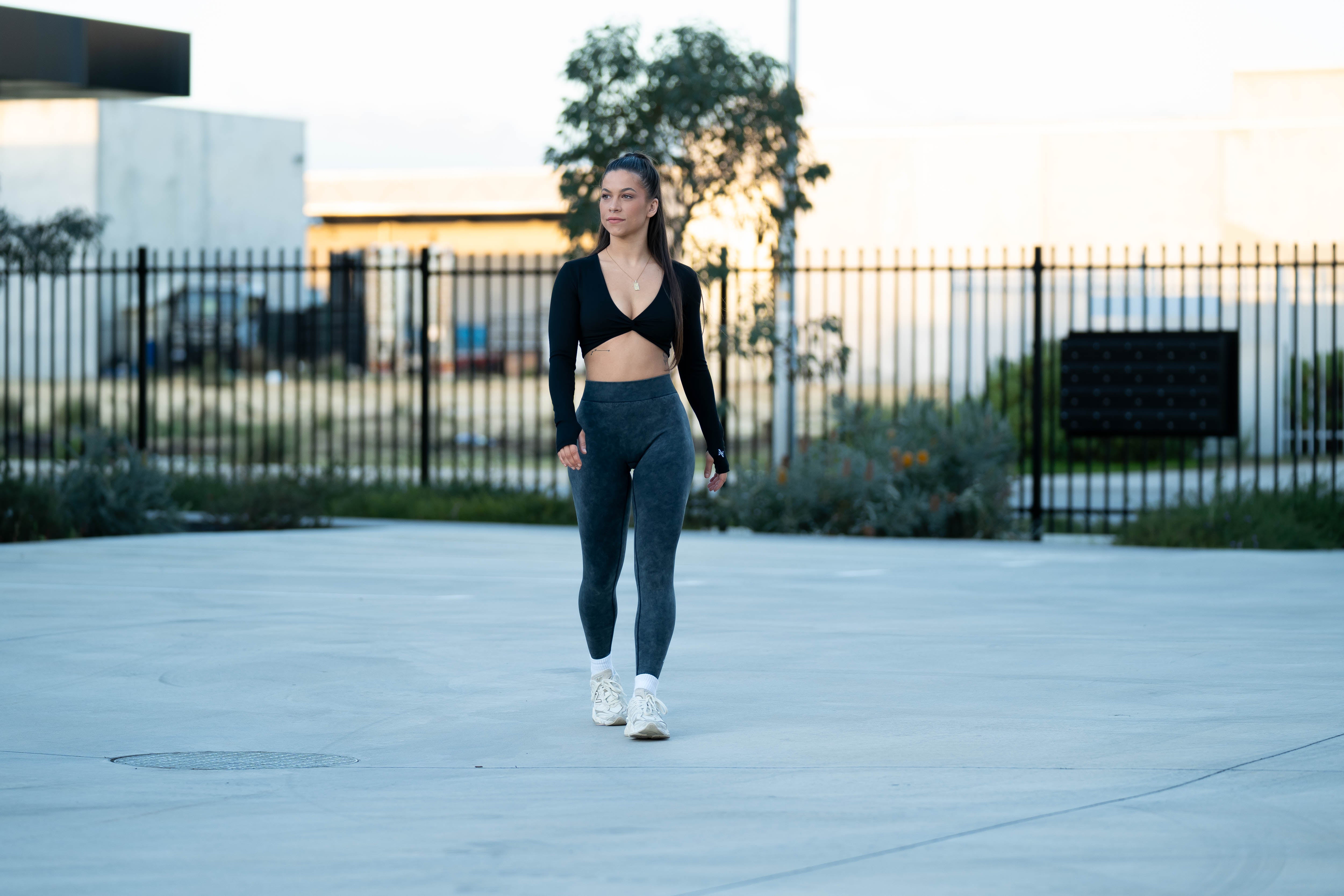 Infinity Luxe Long Sleeve Crop - Black