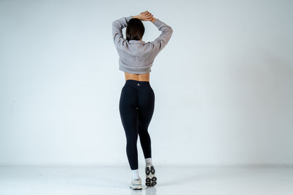 College Half-Zip Crop Jumper - Heavenly Lavender Grey