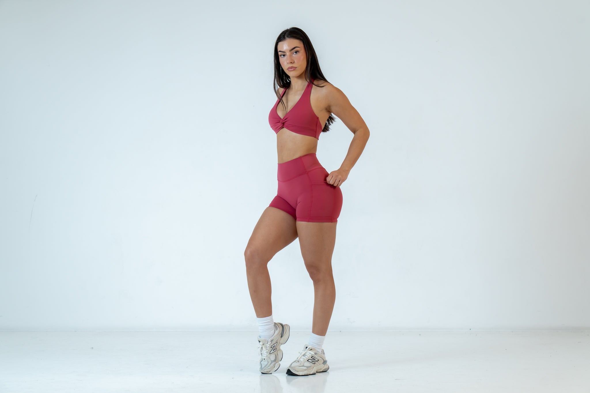 Watermelon Infinity Halter Neck Crop