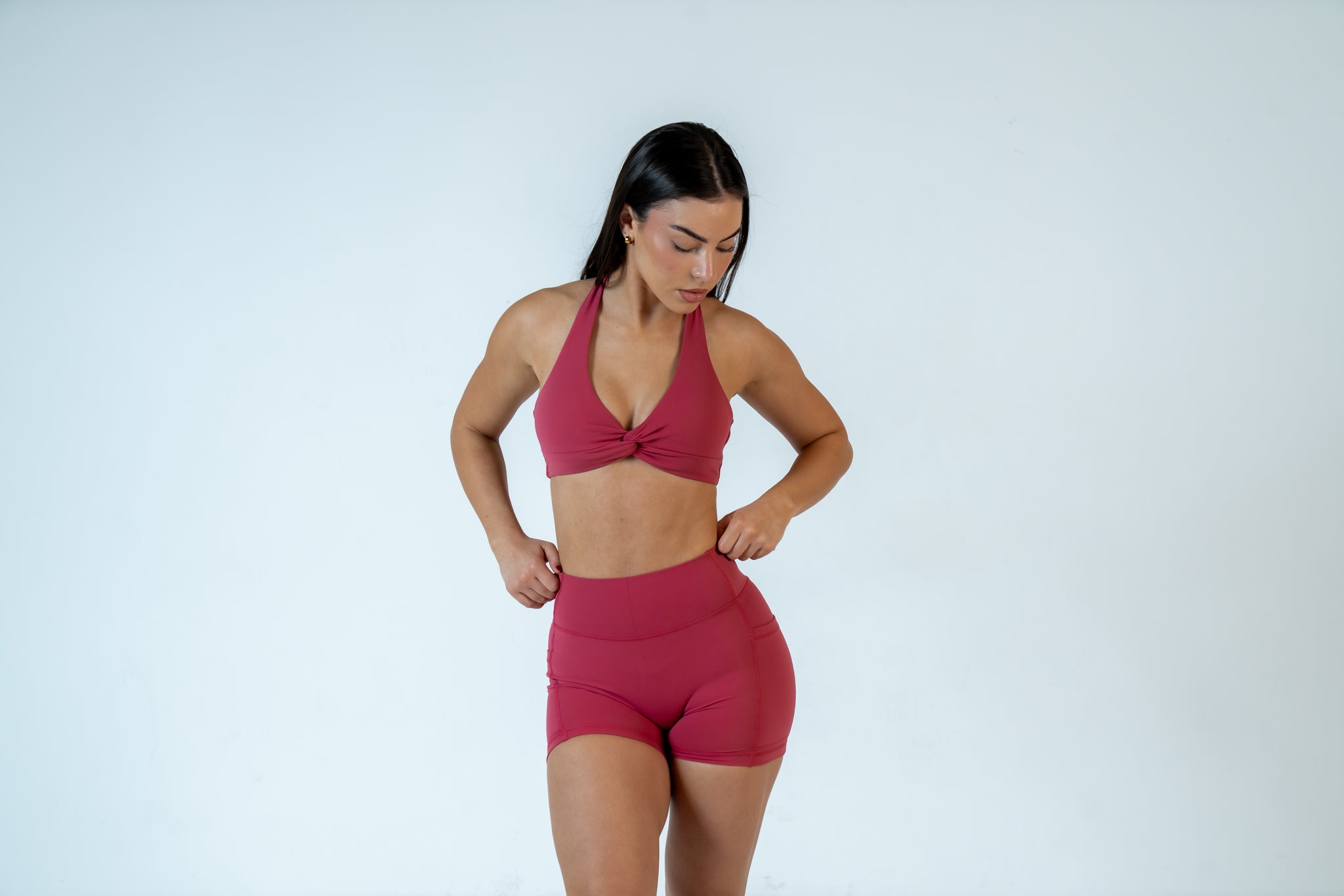 Watermelon Infinity Halter Neck Crop