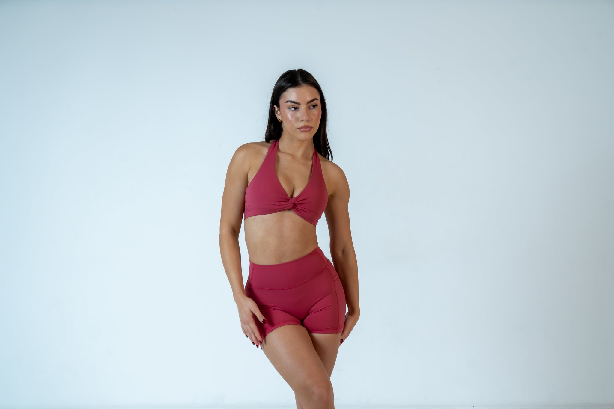 Watermelon Infinity Halter Neck Crop