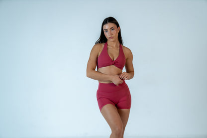 Watermelon Infinity Halter Neck Crop